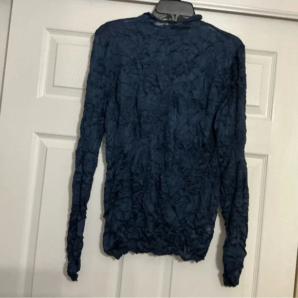 Zara Deep Blue Textured Fabric - Picture 1 of 4